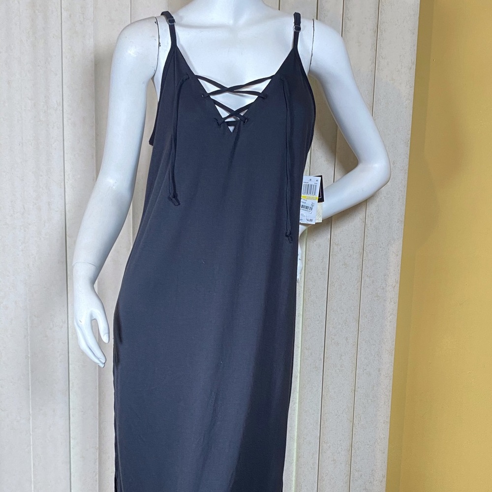 Miken Swim Black Coverup Tie Front Size M